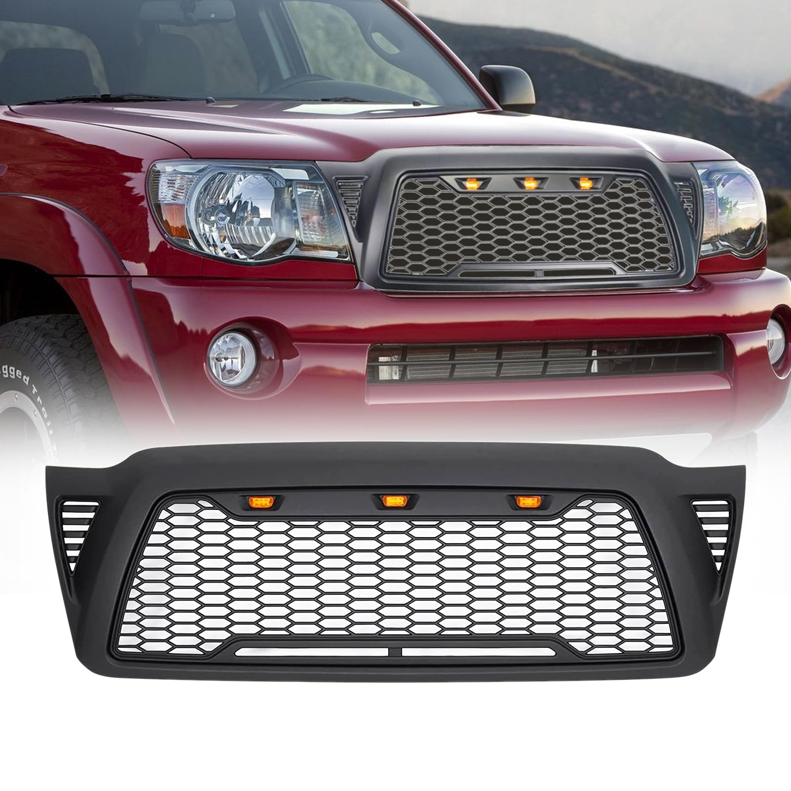 Amazon.co.jp: タコマグリル グロスブラックグリル ライト付き 2005