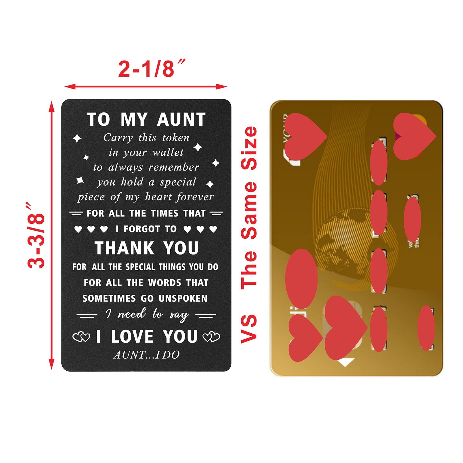Metall-Karte Für Nichten "I Love My Niece" - Gravur, Brieftaschenformat, Perfektes Geschenk Von Tante/Onkel