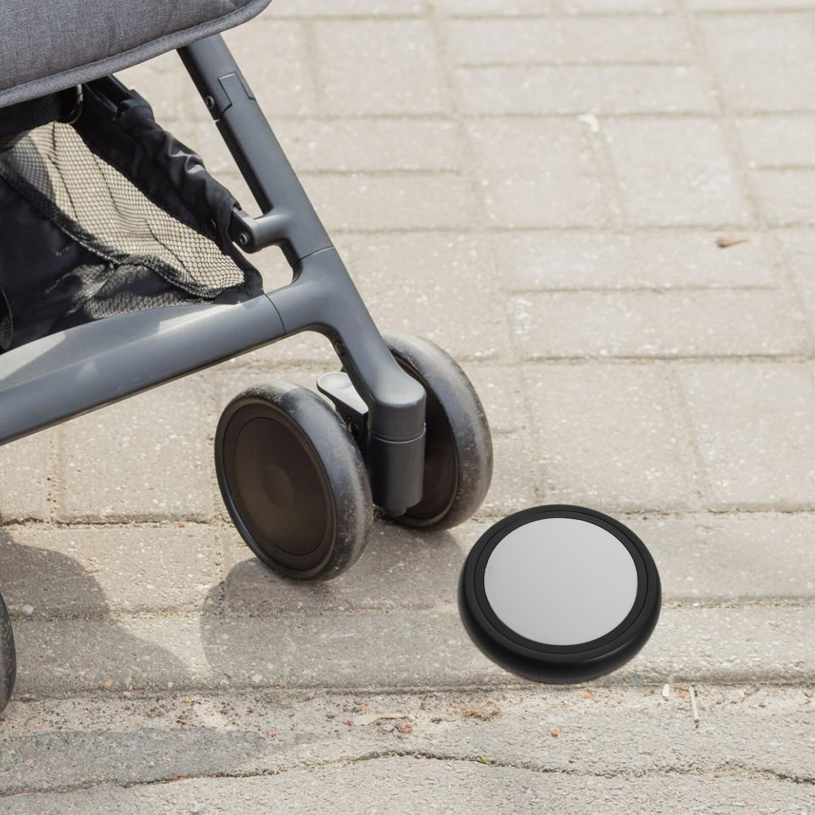 Roue Poussette Arrière en Caoutchouc Noir, Pièces de Rechange pour Poussette, Résistante à L’usure, pour Promenades Quotidiennes et Voyage