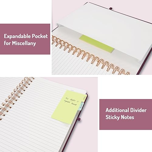 Miniatura 5 de Forvencer Cuaderno rayado en espiral con 300 páginas numeradas, diarios gruesos con rayas universitarias B5 para escribir con papel de 3.53 ozm,