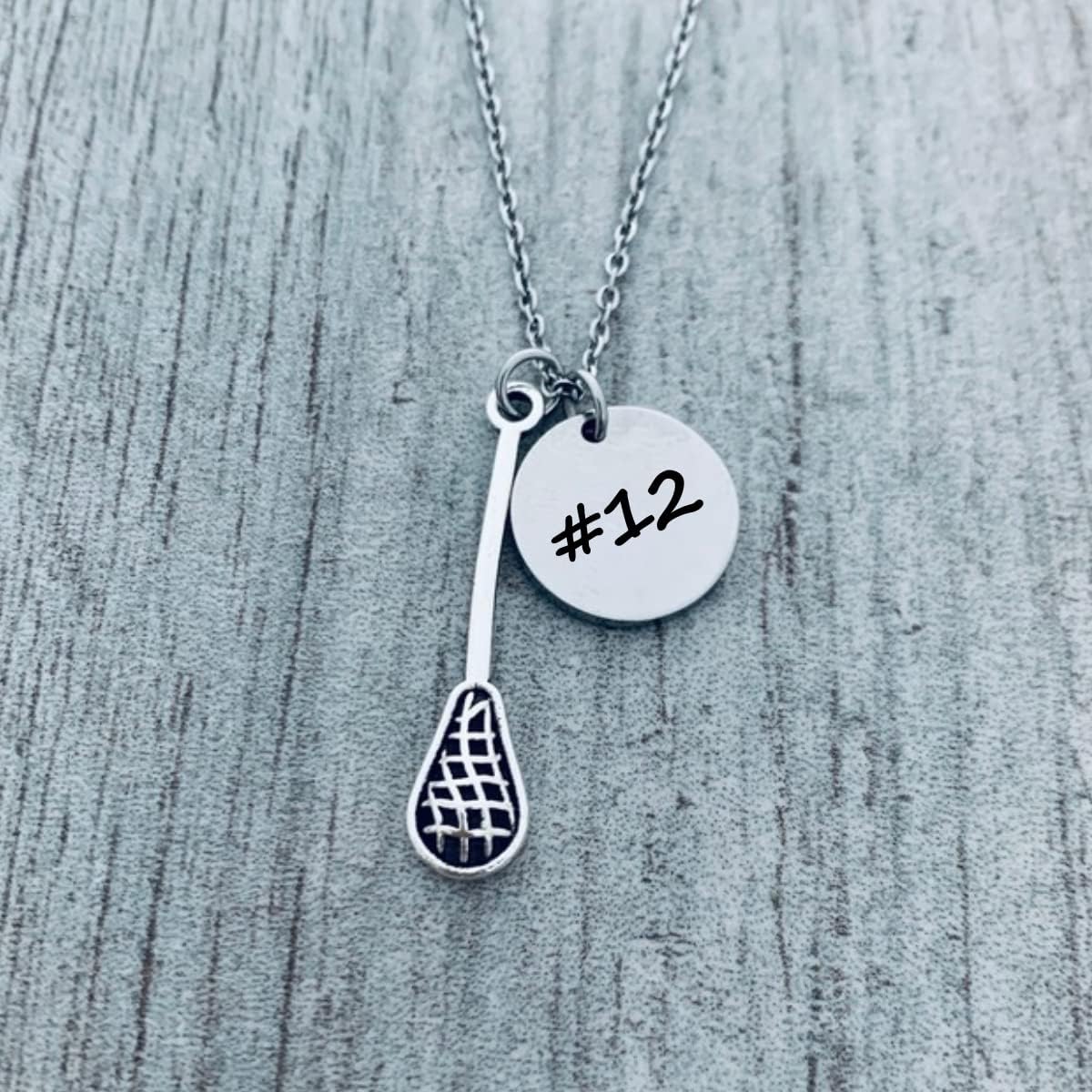 Personalized Engraved Lacrosse Necklace – Custom Lacrosse Stick Pendant with Name Charm – Lacrosse Jewelry Gift for Players and Teams