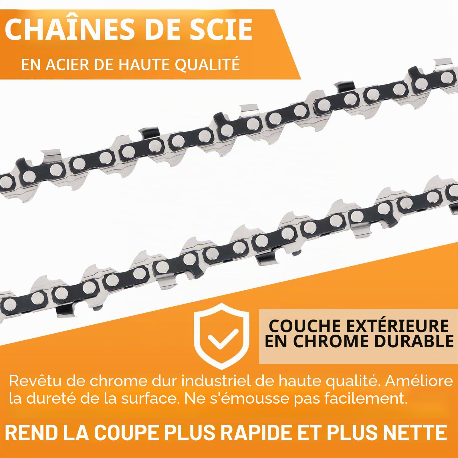 4 pièces Chaîne de tronçonneuse 30 cm 1/4" pas 1,1 mm 64 maillons Chaîne pour tronçonneuses compatibles avec les tronçonneuses Stihl 3670 000 0064 MSA 160 ms, MSA 60, MSA 70, MSA 120, MSA 140