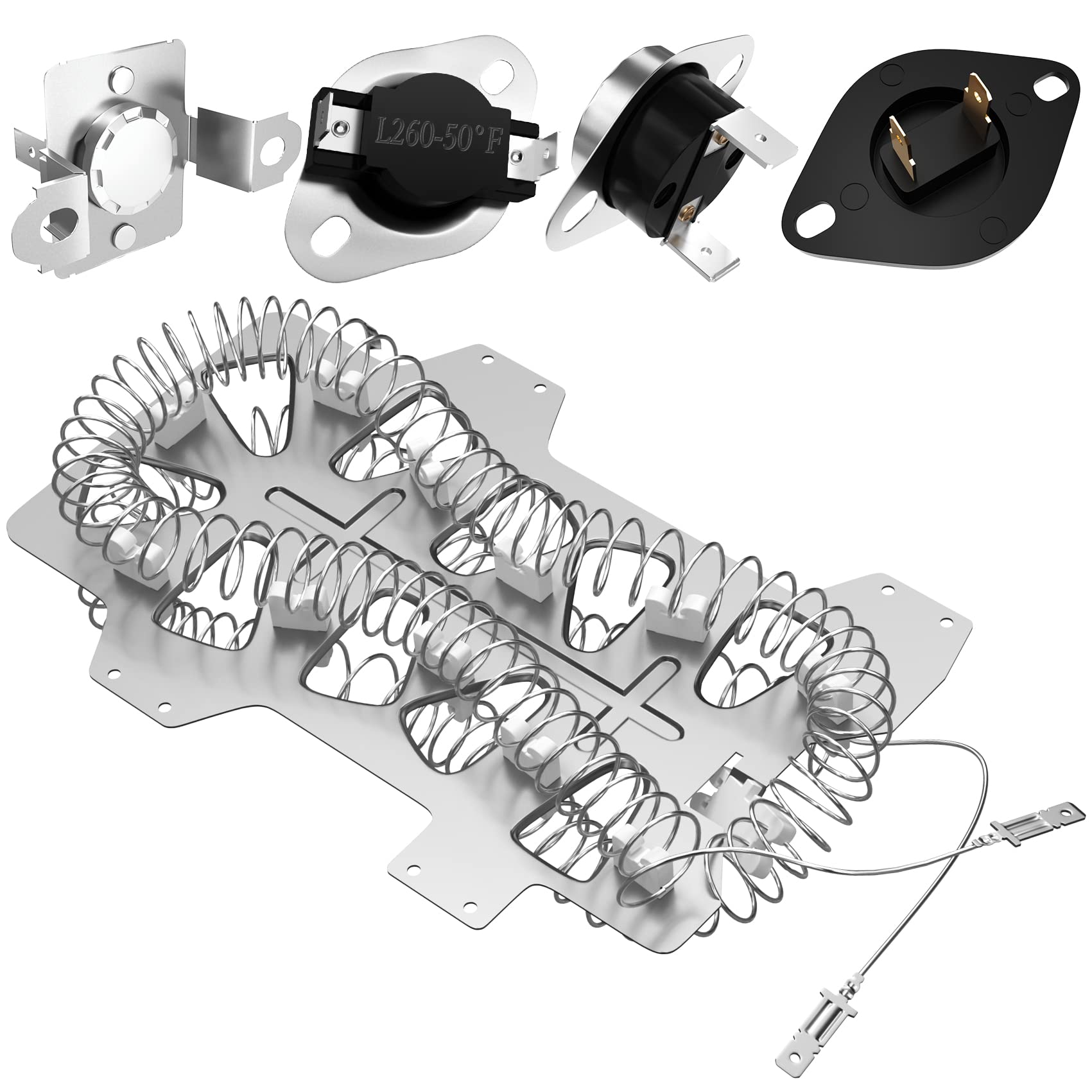 Samsung Dryer Heating Element DC47-00019A, Dryer Repair Kit with DC47-00018A Thermostat, DC47-00016A & DC96-00887A Thermal Fuses and DC32-00007A Dryer