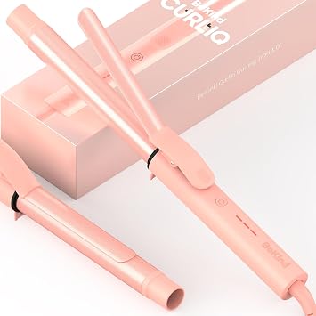 Curliq PTC Ceramic 1 Inch Curling Iron by BeKind, Long Barrel 1 Inch Curling Wand for Long Hair Up to 430F, Dual Voltage Hair Curler for Women, Hair Styling Tools