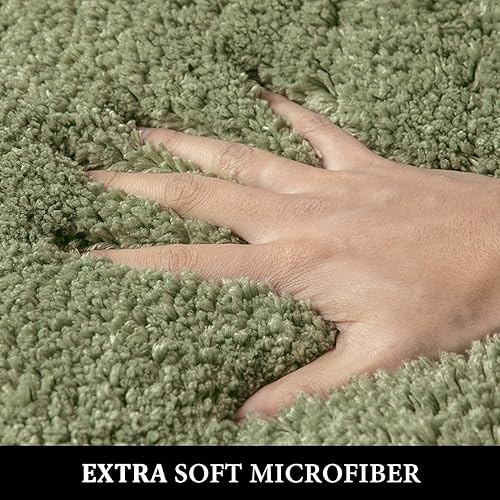 Miniatura 2 de MIULEE Juego de alfombras de baño de 3 piezas con tapete de inodoro y alfombras de pasillo, juego de alfombras de baño de microfibra absorbente
