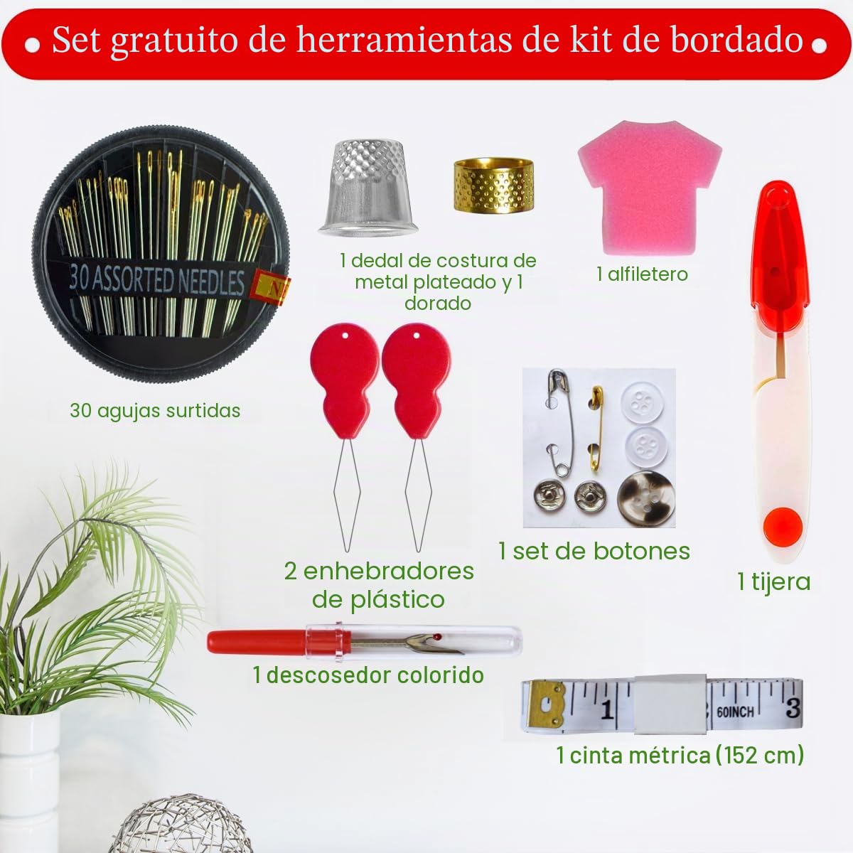 268 hilos de bordado que incluye hilos de punto de cruz, pulsera de la amistad, cuerda con caja transparente de 4 niveles, bobinas de hilo y kits de punto de cruz