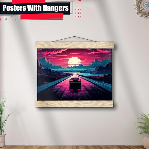 Miniatura 3 de Unique Synthwave Style Retro Art, 80s style art, framed poster print, guest room art, cool living room art, Wall Art Living Room, Wall Art