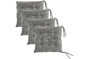 4 Pack of Gray Square Kitchen Chair Cushions