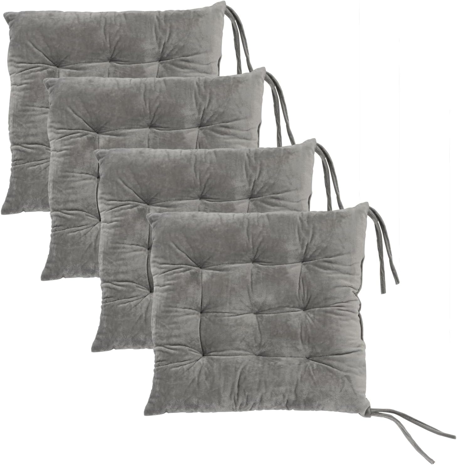 Set of 4 Square Chair Pads Indoor Seat Cushions Pillows