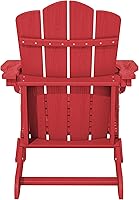 Vista 109 de KINGYES - Silla Adirondack plegable, sillas de patio de polietileno de alta densidad para todo tipo de clima, silla de césped con textura de madera