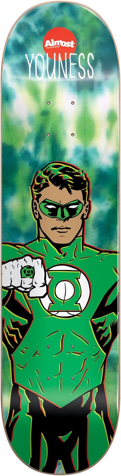 Almost Youness Amrani Green Lantern Tie Dye Skateboard Deck - 8.25" x 31.7"