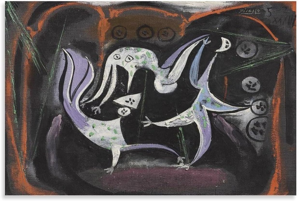 QSDTGHUIKP The Circus by Pablo Picasso Poster and Prints Abstract Canvas Painting Pablo Picasso Wall Art for Living Room Picture Decor 16x24in Frameless