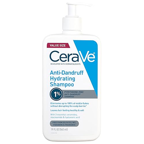 Miniatura 13 de CeraVe Champú hidratante anticaspa, tratamiento de caspa de zinc piritiona al 1% con ceramidas, niacinamida y ácido hialurónico, ayuda a eliminar