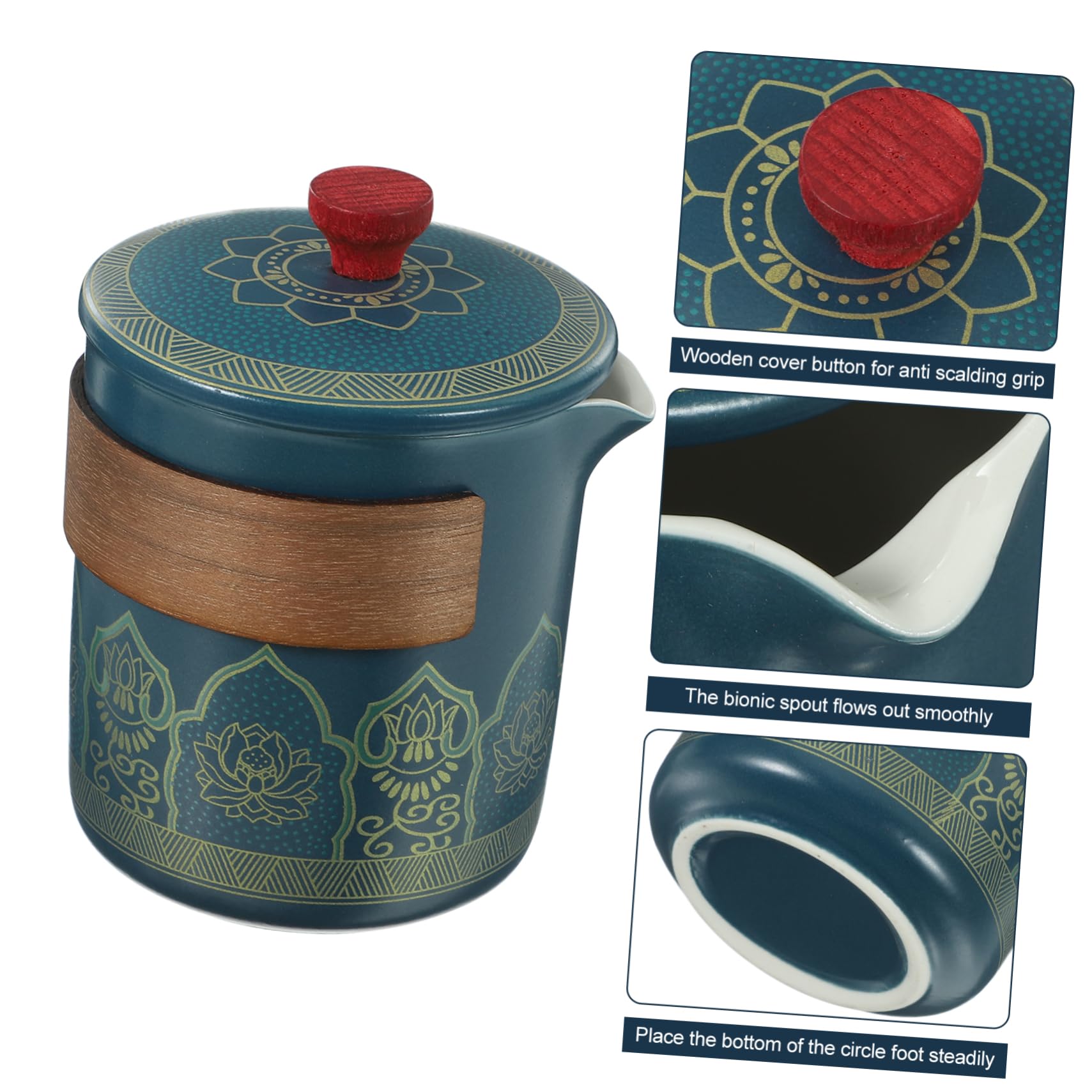 jojofuny 4stücke Teiliges Handgefertigtes Teeset Keramik Mit Tragbarer Tasche Für Zuhause Partys Und Leicht Zu Reinigen Und Im Design