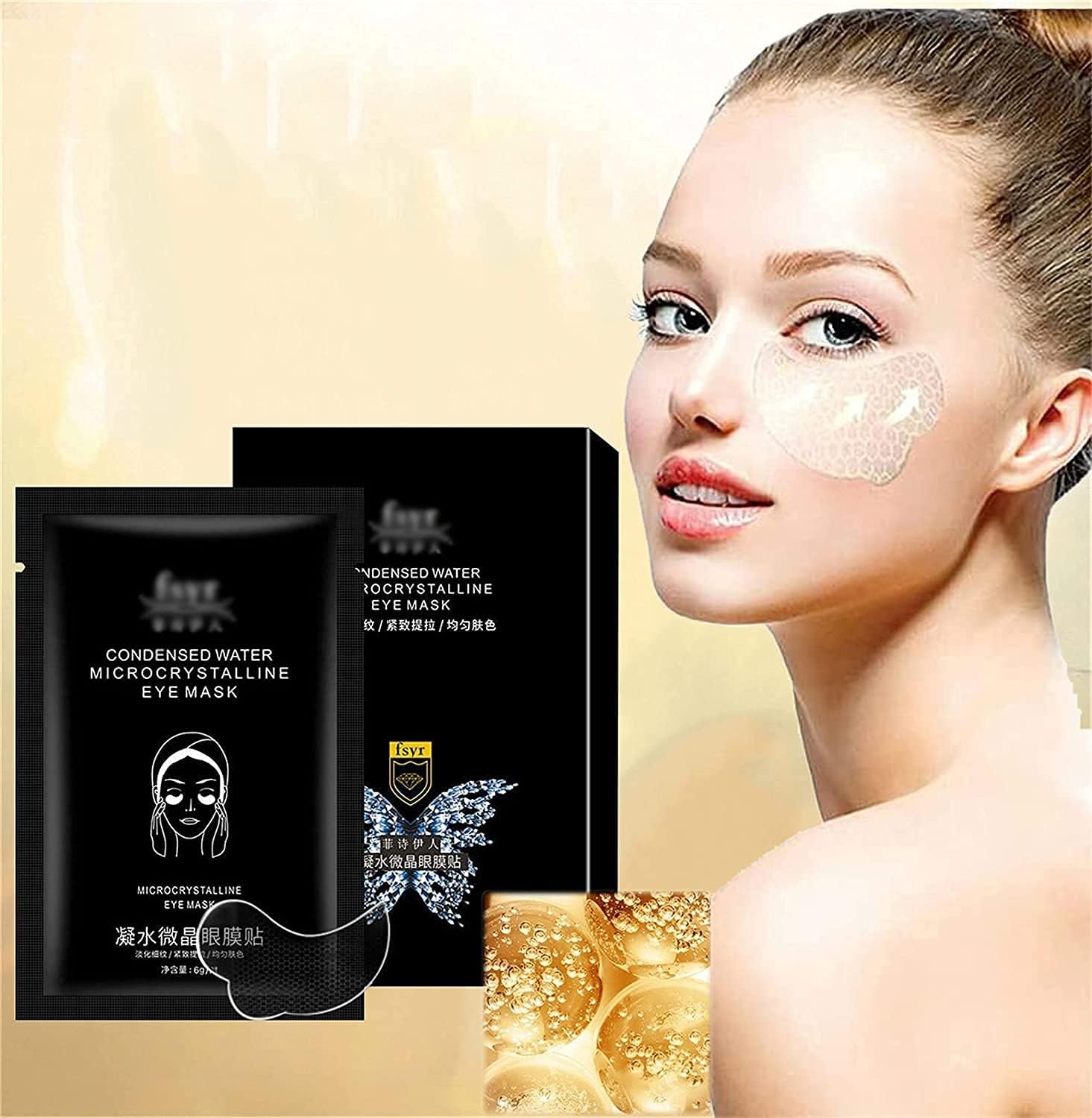 Hyaluronic Acid Microcrystalline Lifting Decree Patch,Instant Beauty Face Nutrition Wrinkle Removal Lift Sticker,Anti-wrinkle Anti-aging Mask for Smooth Wrinkles (Eye mask)