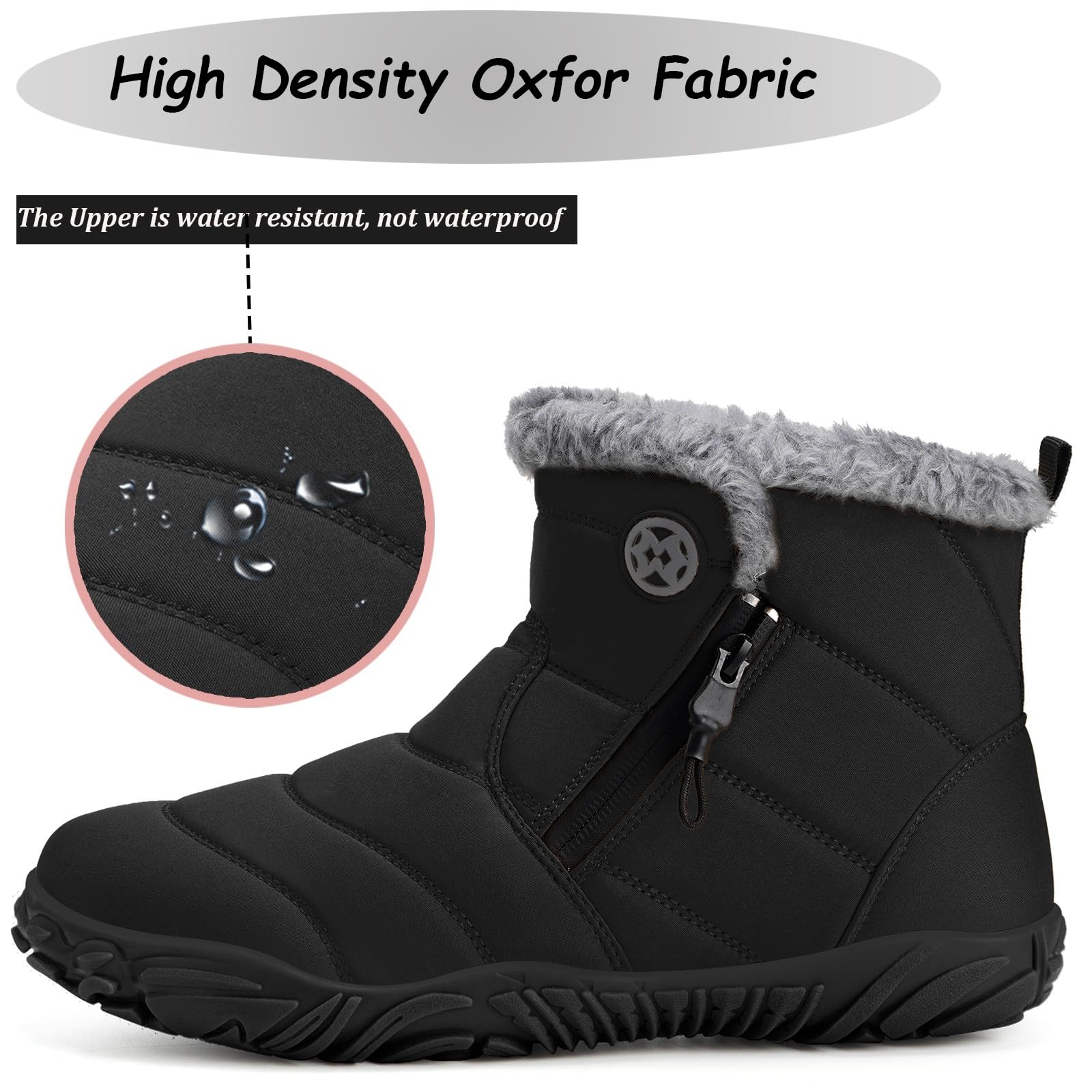 Gaatpot Barefoot Stivali Invernali Donna Uomo Scarpe Stivaletti da Neve Caldi Fodera Stivaletto Scarponcini Con Wide Toe Box 37-47