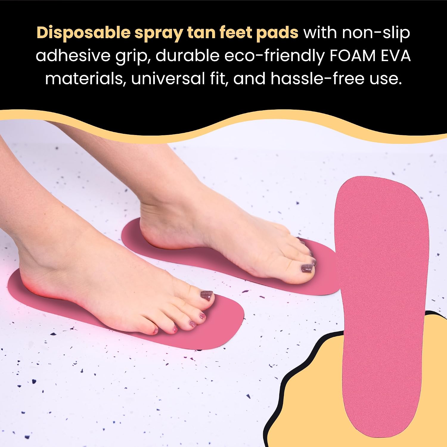 30 Pairs (60Feets) Spray Tan Feet Pads Disposable & Economic FOAM Feet pads for Spray tanning,Use in Tanning booth,Sunless Tanning at Home or Beauty Salon-Non Slip-Comfortable-Hygienic-Ultra Bronzing
