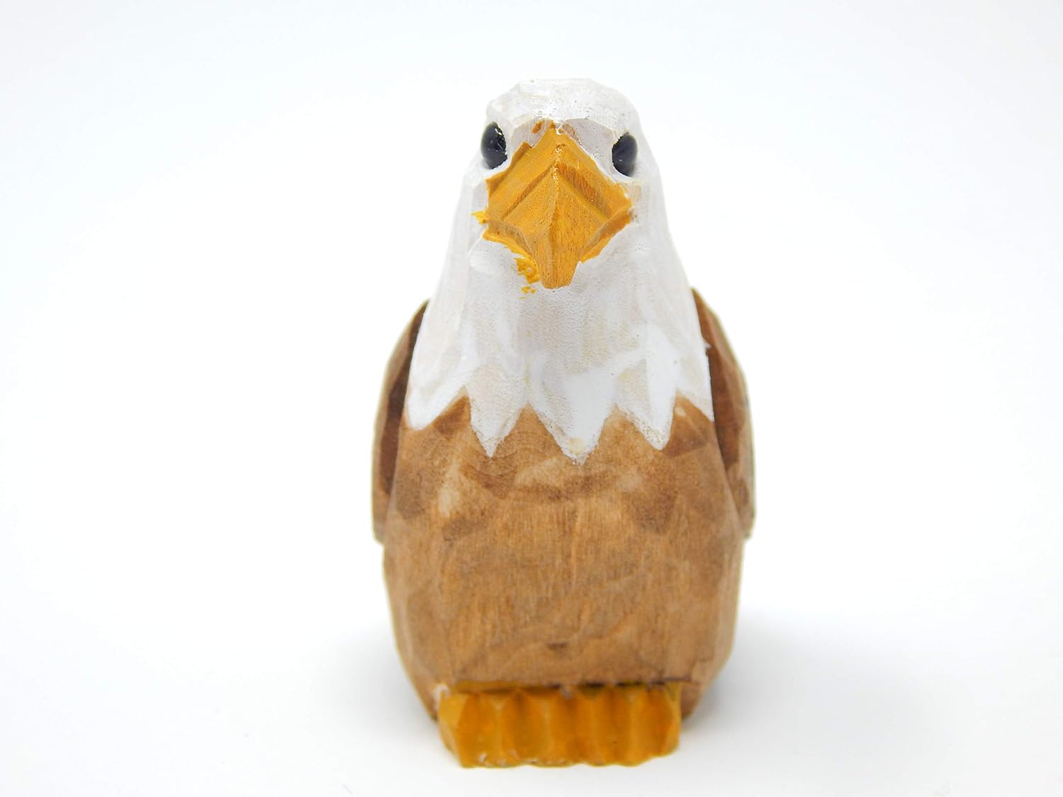 Hand-Carved Bald Eagle - Small Wood Bird Statue Art Carving Figurine for Rustic Home Decoration, Miniature Wildlife Sculpture Animal Cake Topper. Nature-Inspired Gifts & Collectibles. - Image 3