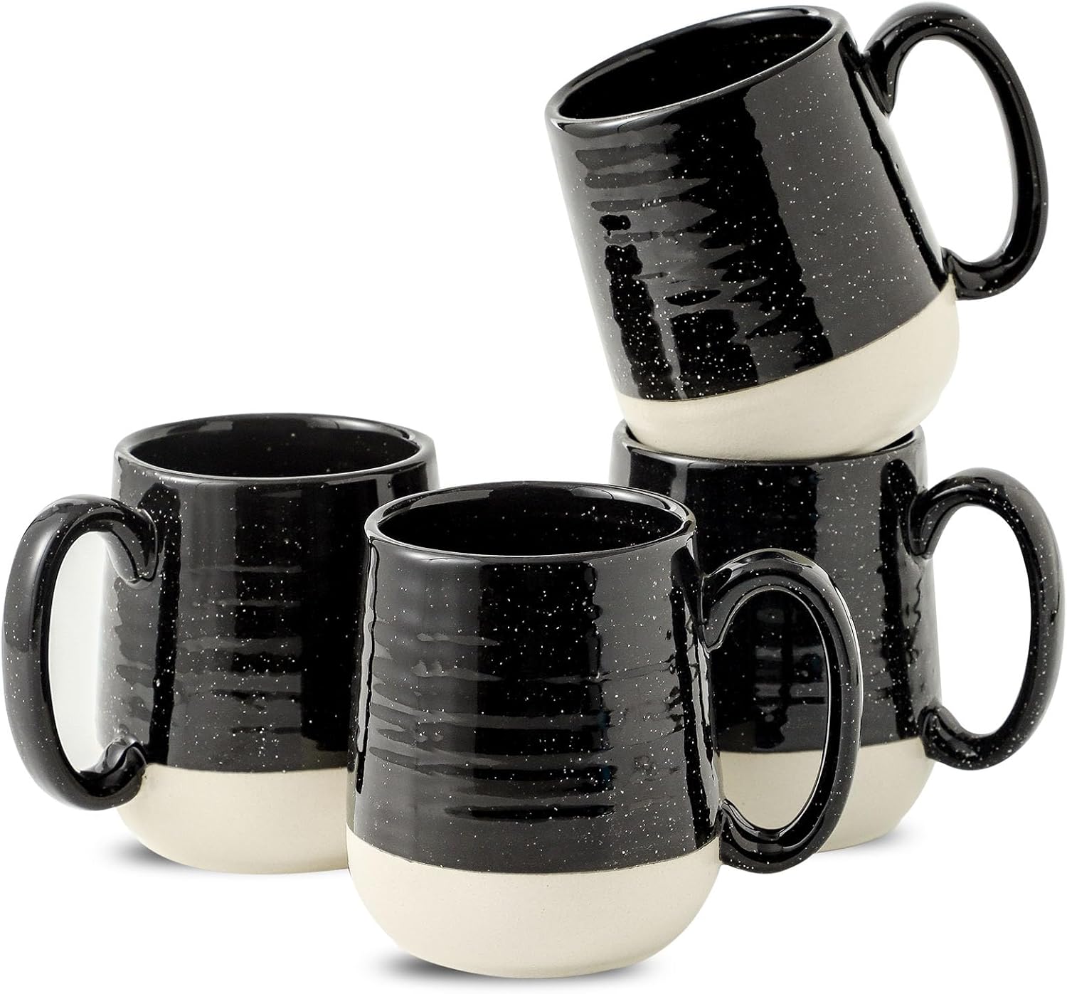 Hasense Ceramic Coffee Mugs Set, 15 oz Large Coffee Cups