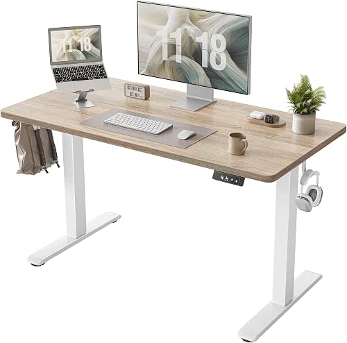 TIQLAB Electric Height Adjustable Standing Desk 47.2×23.6 inch, Sit Stand