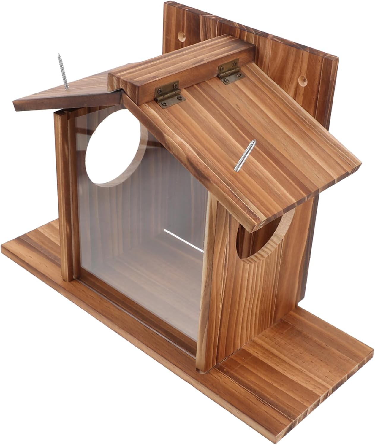 GALPADA Outdoor Wooden Squirrel Feeder Durable Garden Feeding House for Squirrels Easy to Clean and Reusable Feeder for Backyard Wildlife