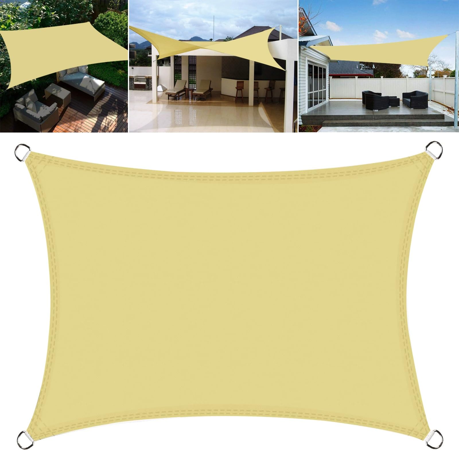 Voile d'ombrage en polyester anti-déchirure pour éliminer la chaleur du patio