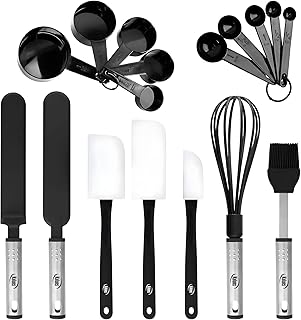 Silicone Spatula Set, 17 Piece Baking Utensils, Nylon and Stainless Steel, Non Stick and Heat Resistant Bakeware set New Baker's Gadget Tools Collection