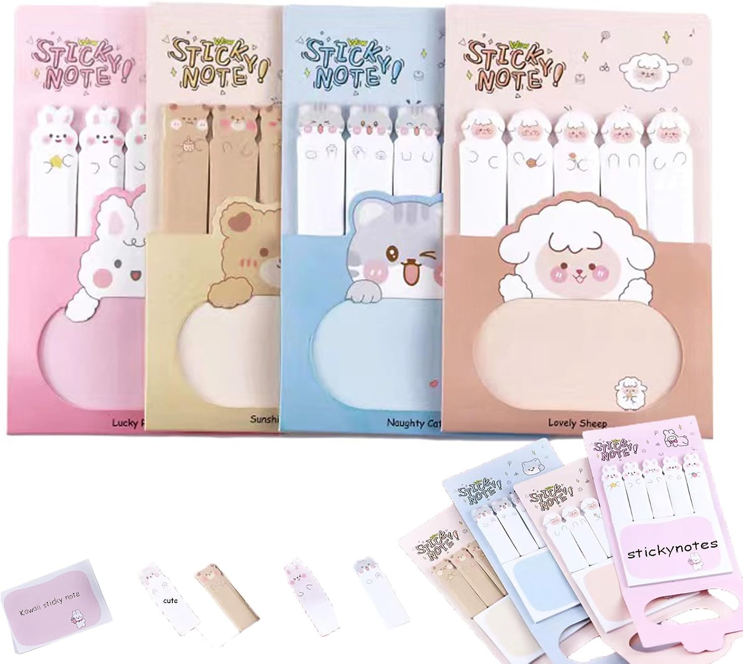 4 Pack Cute Bookmarks Sticky Index Tabs Paper Markers Sticky Notes Page Flags, Self-Stick Tab Bookmark Marker Pad for Office School, 120 Sheets/Pack, 480 Sheets 4 Pack Cute Bookmarks Sticky Index Tabs Paper Markers Sticky Notes Page Flags, Self-Stick Tab Bookmark Marker Pad for Office School, 120 Sheets/Pack, 480 Sheets