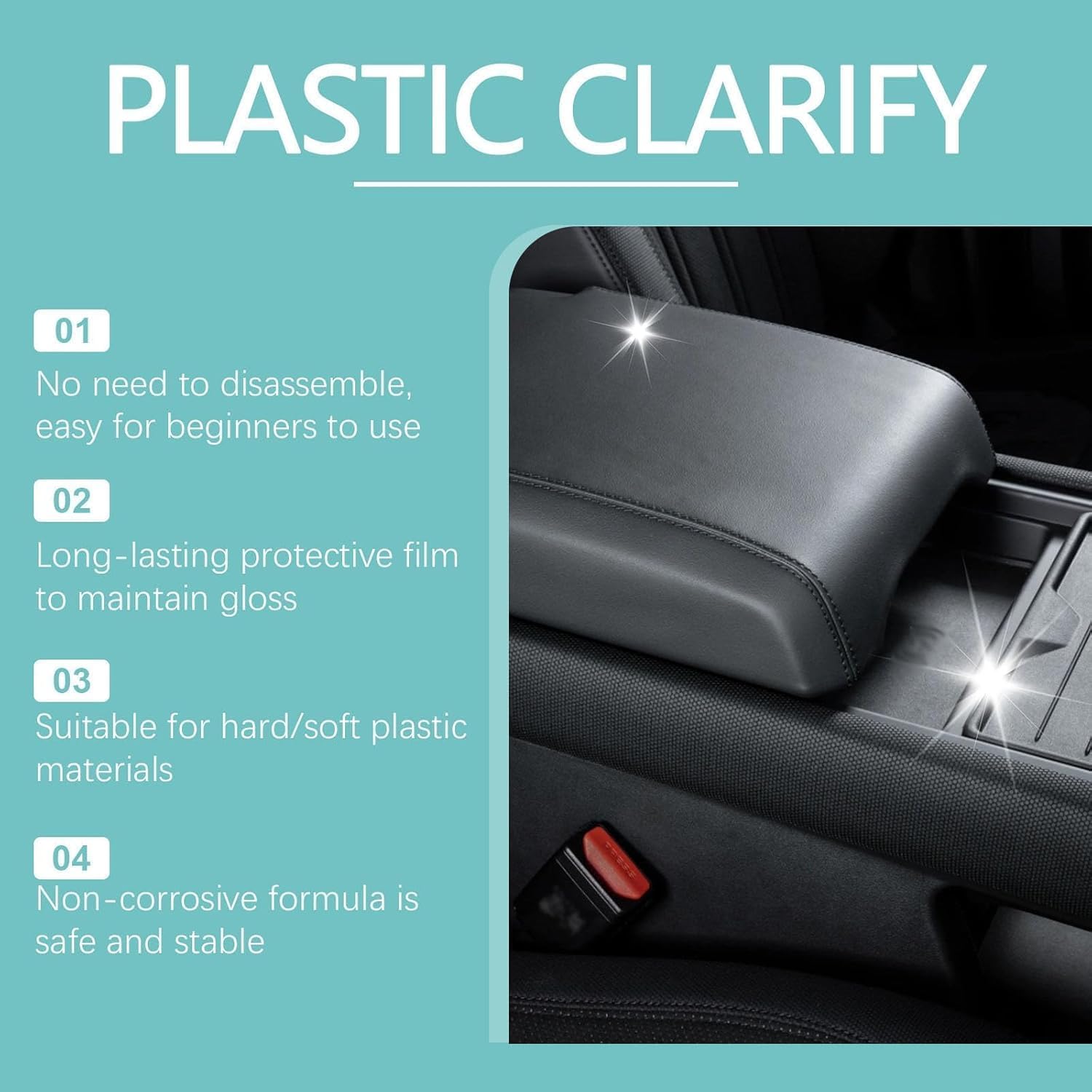 Plastic Clarify for Cars - Waterless Spray Wax & Restorer for Interior & Outside - Revives Faded Trim, Dashboard & Rubber with UV Protection
