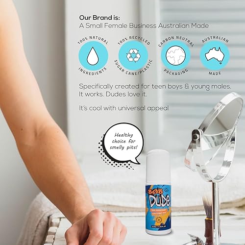 Miniatura 4 de Desodorante orgánico certificado 808Dude para niños adolescentes. Elimina los hoyos apestosos de los niños. Sin aluminio. Ingredientes nativos y