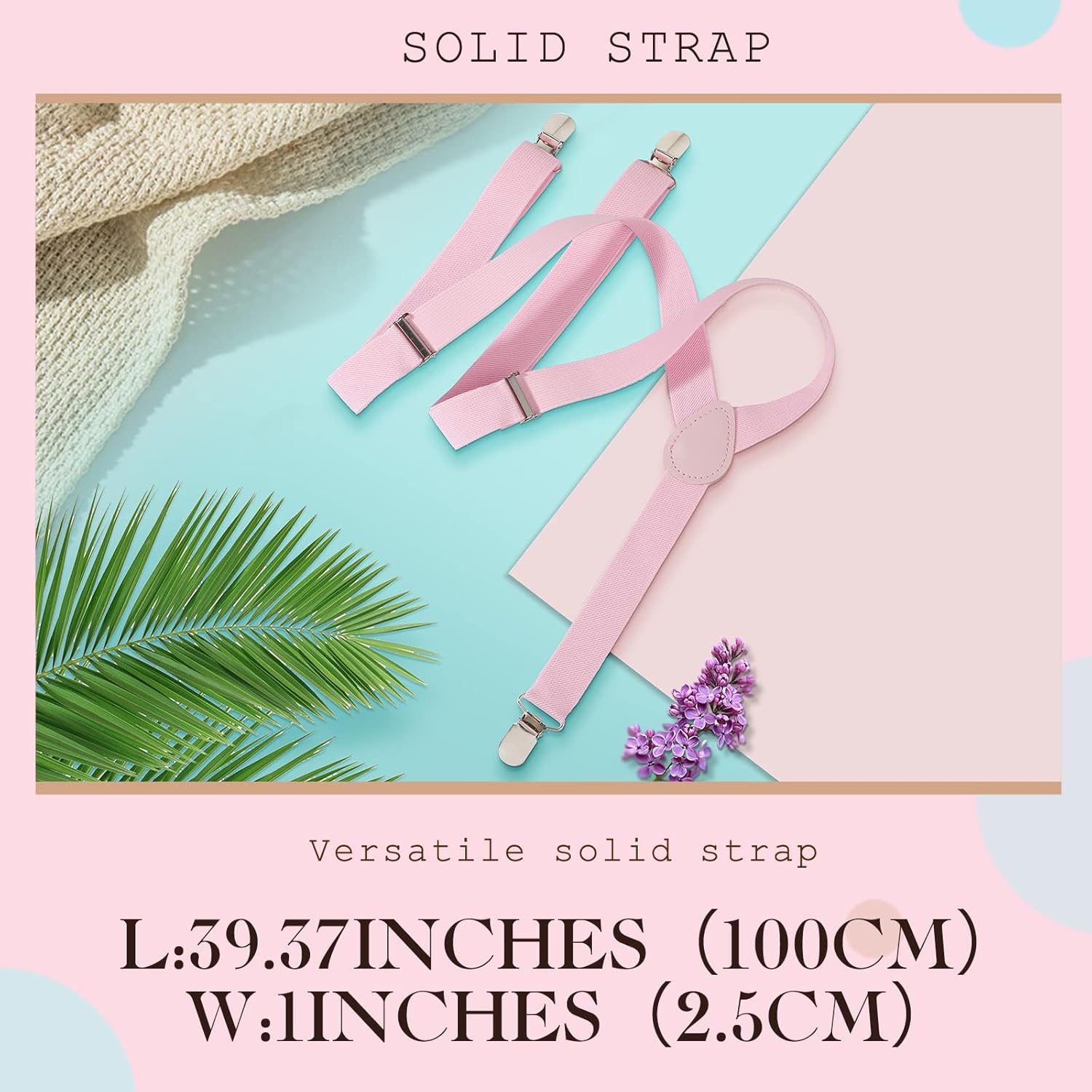 Eurzom 12 Pcs Adjustable Elastic Y Back Style Suspenders with Metal Clips 1 Inch Wide Y Shape Suspenders for Men and Women, 12 Colors - Image 2