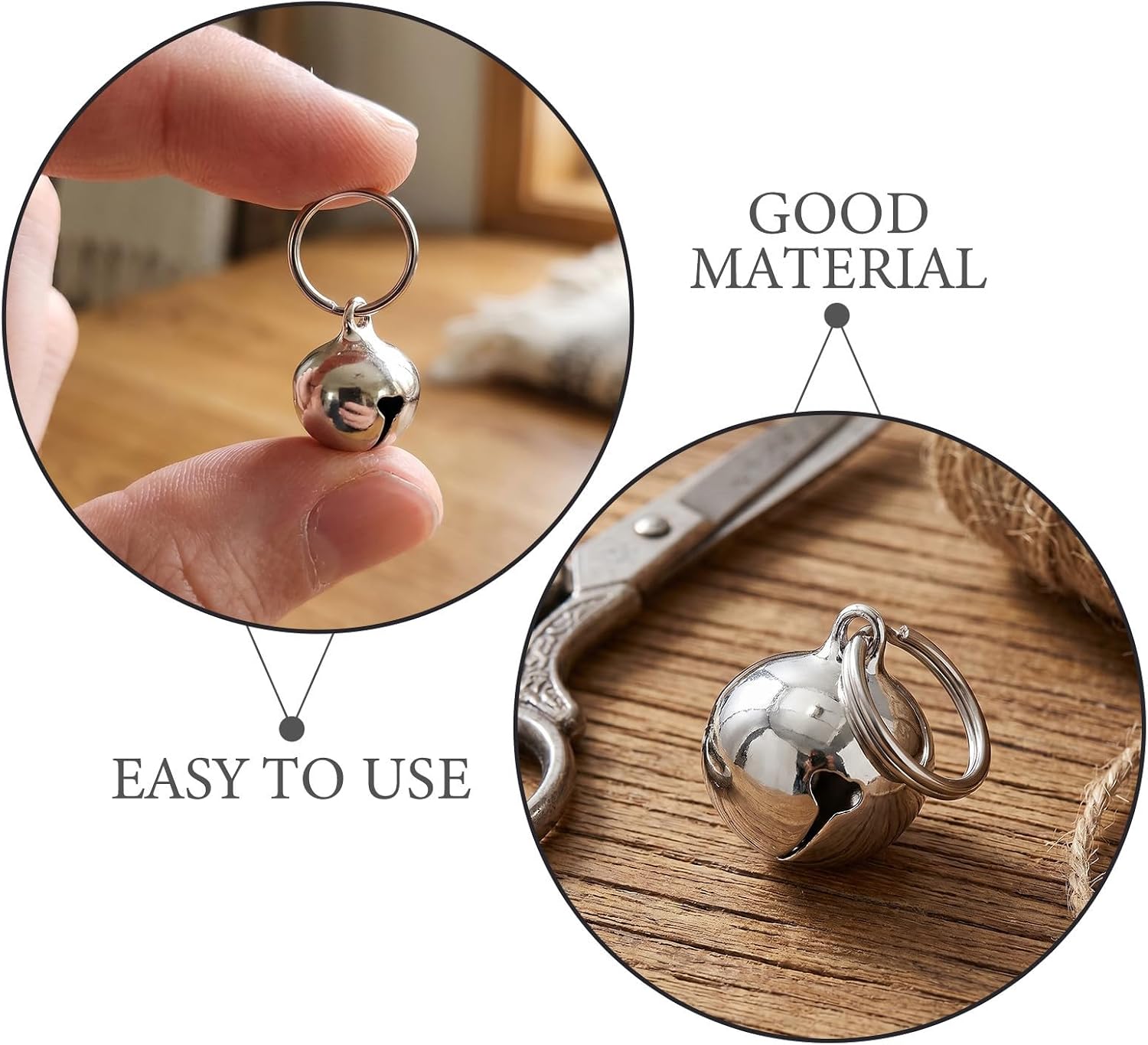 10pcs Metal Pet Bell Charm for Cats and Dogs, Tiny Anti Lost Pendant image 3