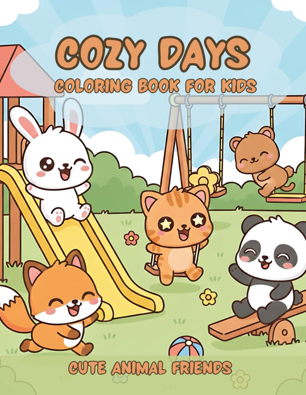 Cozy Days Coloring Book: 60 pages of Fun and Cozy Coloring Adventure with Cute Animals