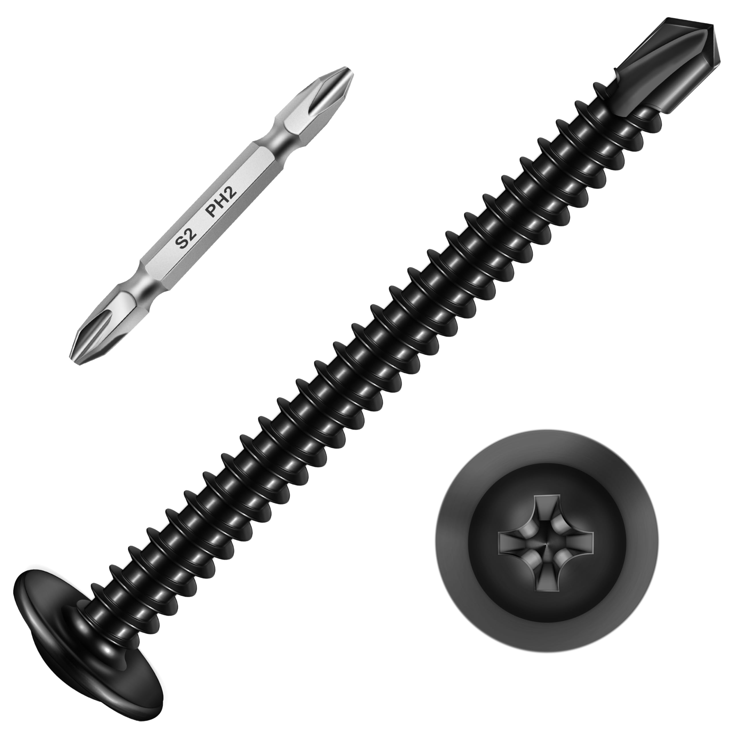 Self Tapping Screws for Metal - 200 Pack -18 Self Tapping Screws for Metal - 200 Pack -18