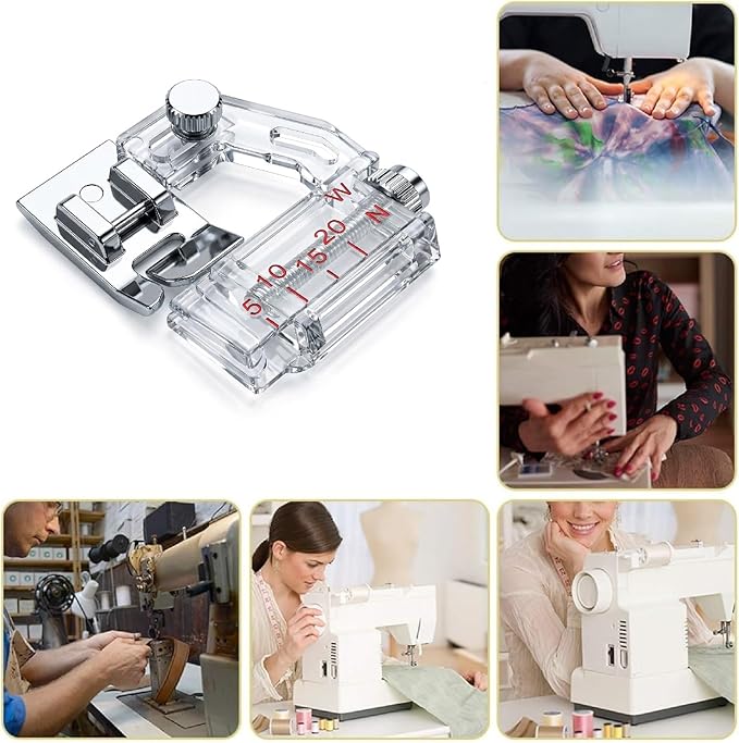 Prensatelas ajustable para cinta al bies para máquinas de coser miniatura 6