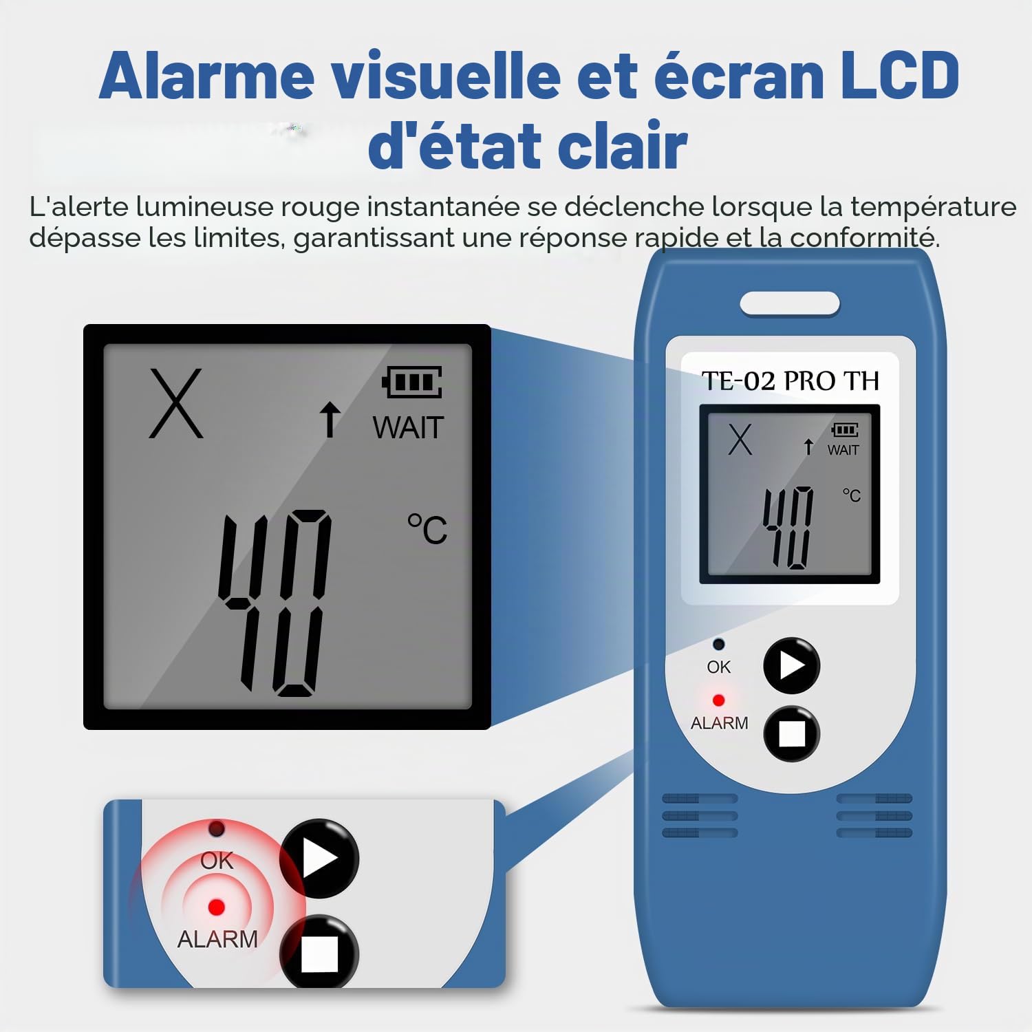 5 PCS ThermElc TE-02 Pro TH Enregistreur de Température et d'Humidité USB, CSV/PDF Automatique, Certificat d'étalonnage et Comparaison Multi-appareils pour la Cartographie des Entrepôts Frigorifiques