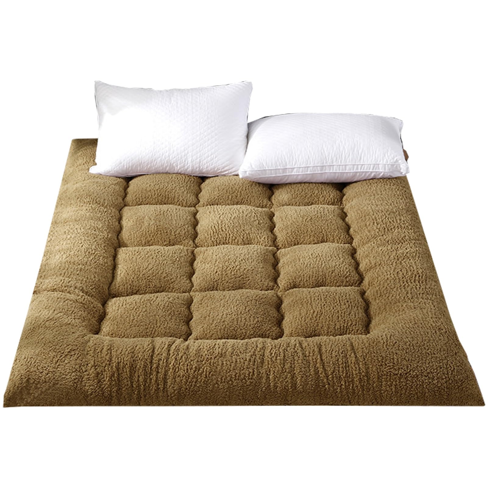 Meiiron Thickening Mattresses Futon Floor Mattress Soft Folding Portable Mattress Double Japanese Futons, Tatami Mat Roll Up Bed Camping Sleeping Pad for Guest Couch Dormitory(Brown,120x200cm)