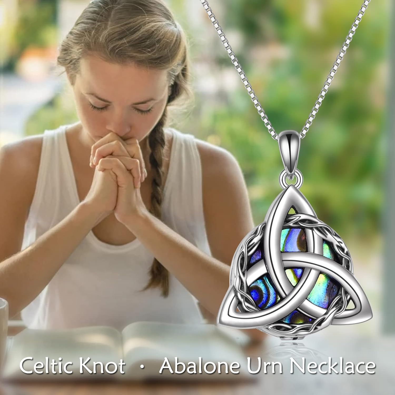 WINNICACA Celtic Knot Necklace 925 Sterling Silver Celtic Pendant Irish Urn Necklace Jewelry Birthday Anniversary Valentine's Day Gifts for Her Women Wife Girlfriend Daughter - Image 2
