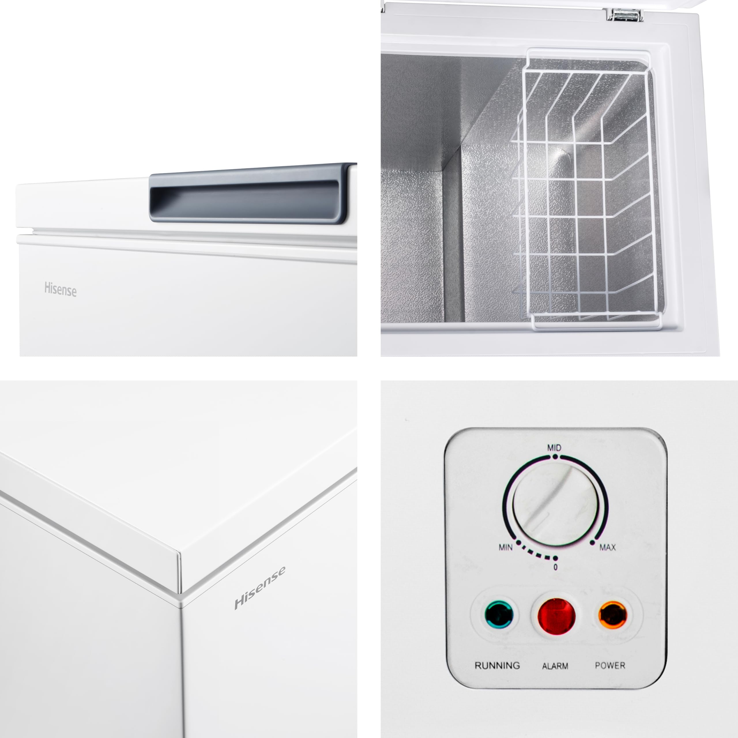 Hisense MCF95E Congelatore a Pozzo 95 L di capacità, Silenzioso 40 dB, Bianco, 54.6 x 47.9 x 85.4 cm