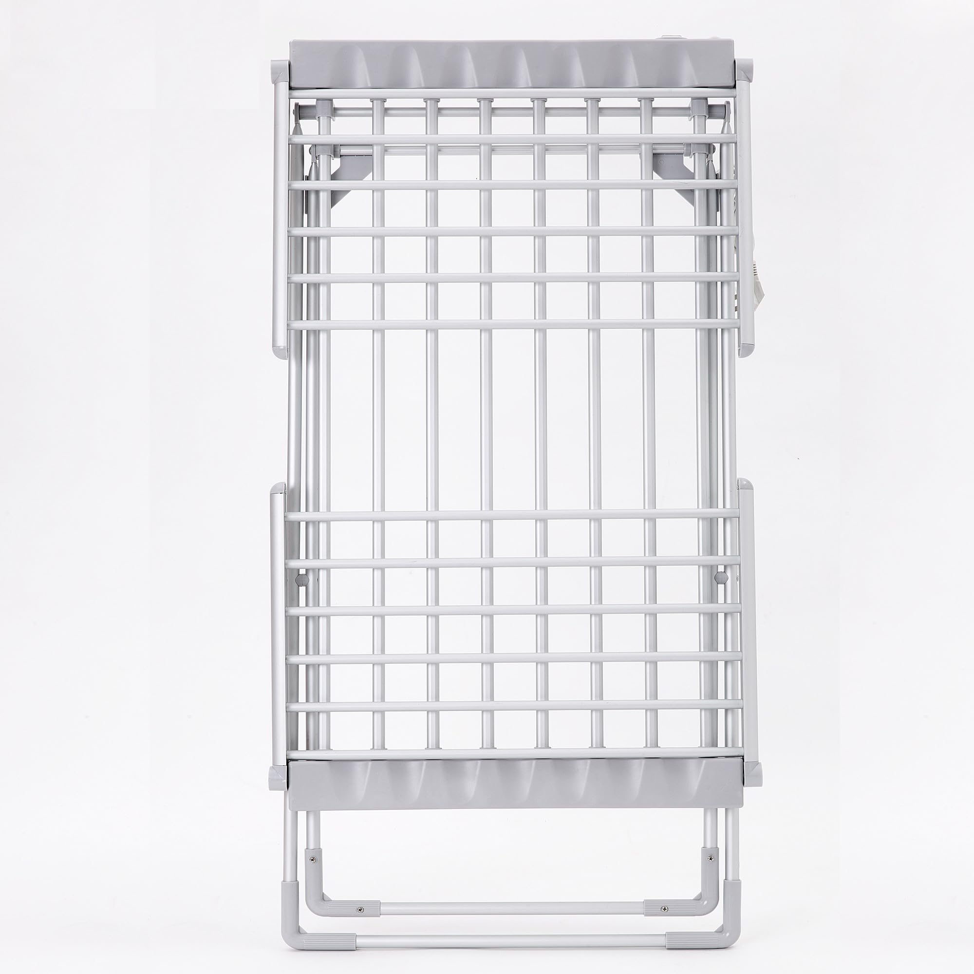 Herzberg, Secadora de Ropa Eléctrica de Secado Rápido, 20 Tubos Calefactores, Extensión de ala Plegable, Resistente y Duradera, Pies Antideslizantes, Capacidad de 15 kg, Tamaño Compacto, Color Blanco
