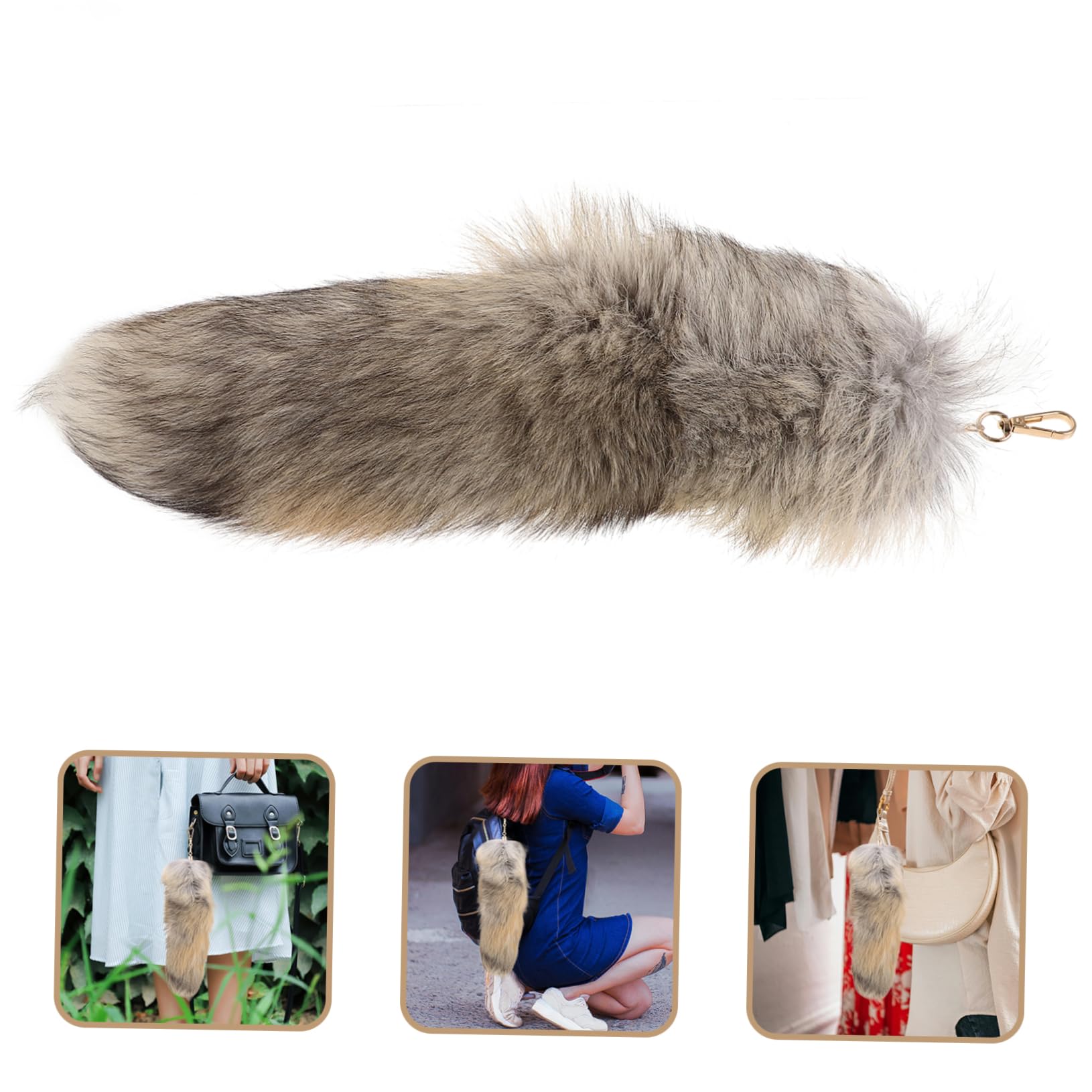 SOIMISS 2pezzi Portachiavi Coda Di Animale Peluche Con Gancio Decorativo Per Borse e Zaini Accessorio Elegante e Pratico Compatte e Leggero Adatto Tutte Le Età