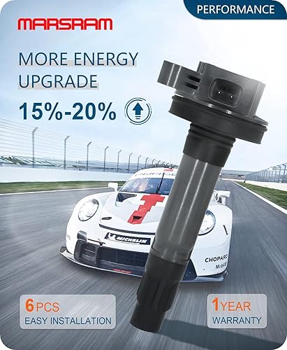 Vista 105 de Marsram Paquete de bobinas de encendido UF487 y doble bujía de iridio para Toyota Lexus 2005-2018 Camry Highlander Avalon Rav4 Sienna Venza RX350