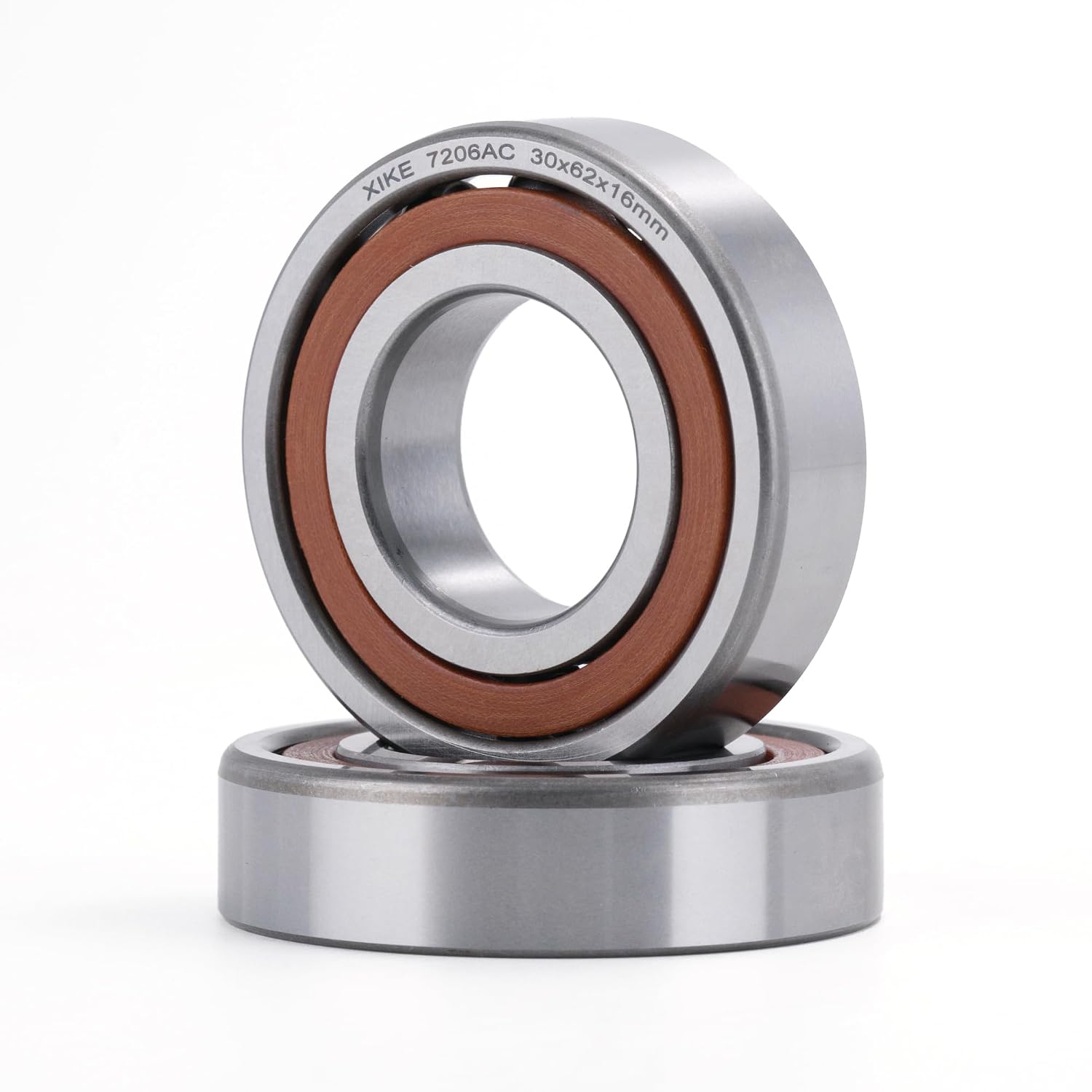 XIKE 2 Pcs 7206AC Angular Contact Ball Bearing 30x62x16mm, Fits DIY/Motor/Generator/Compressor/Gearbox/Industry/Agriculture/Engineering/Garden Machinery/ICE Vehicle Transmissions and Engines.