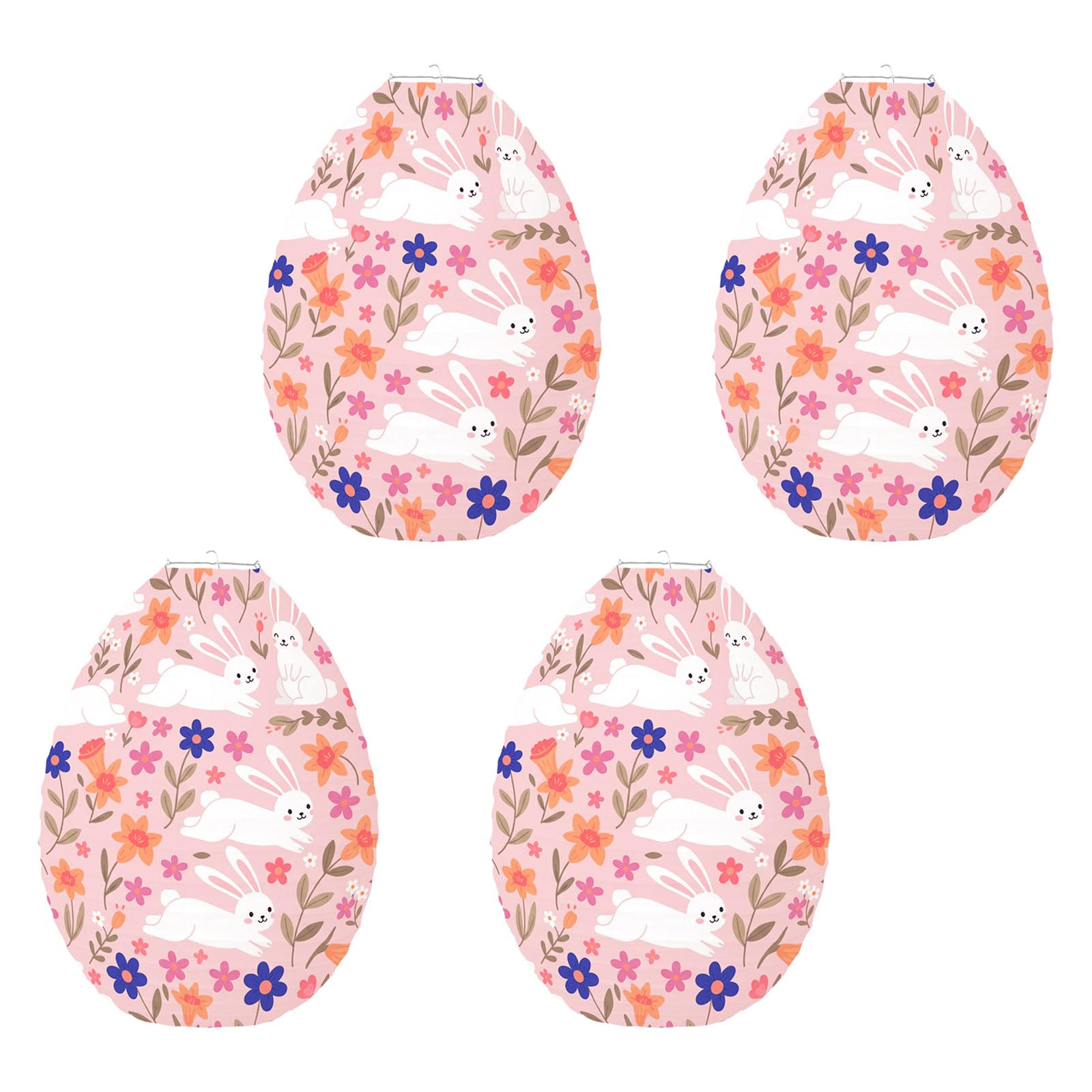 NEWFT 4Pcs Easter Eggs Paper Light Ornament Ceiling Hanging Decoration for Home Garden Decoration Festival Celebration