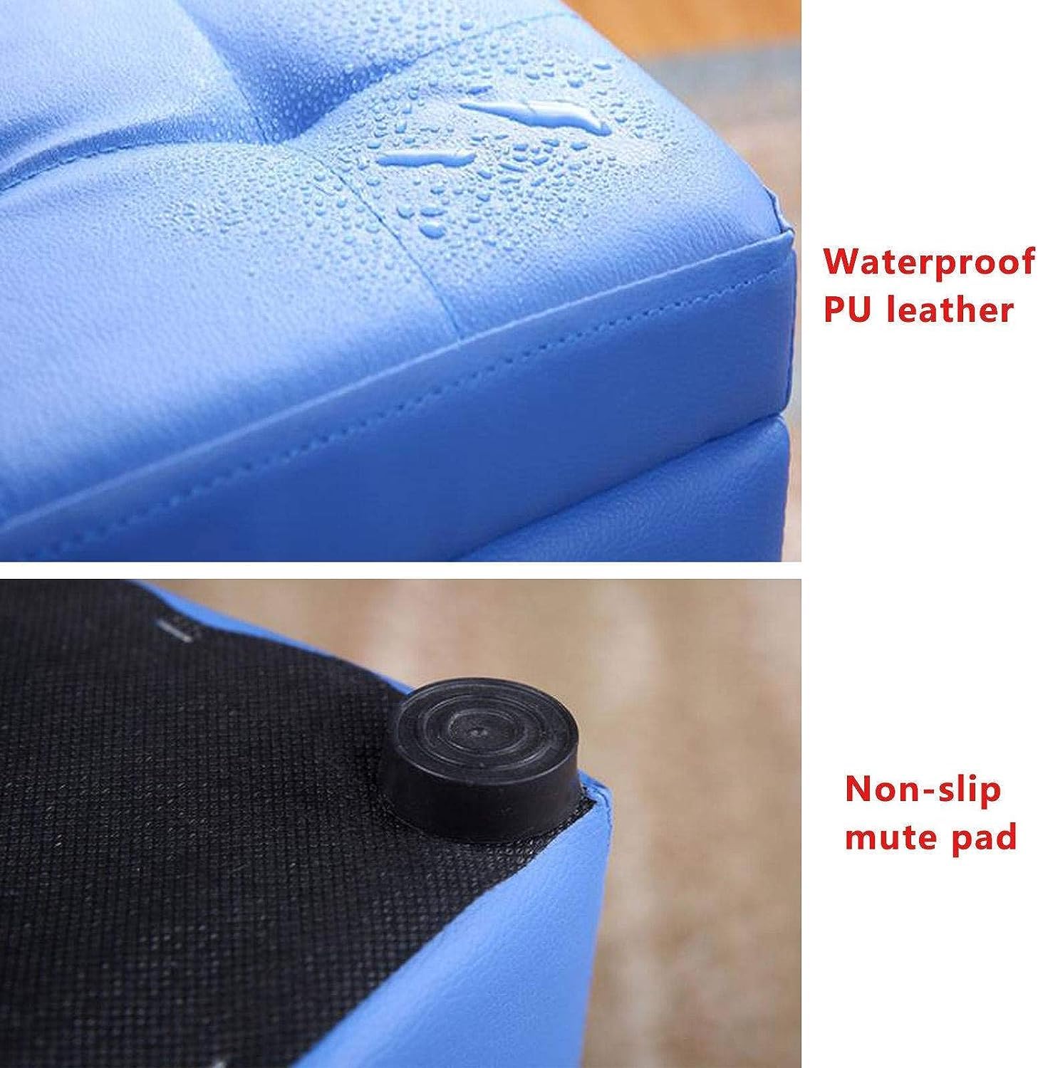 Sgabello Pouf Poggiapiedi Poggiapiedi Portaoggetti, Scatola Portaoggetti in Pelle PU Versatile Sgabello per La Casa Sedile Divano Sgabello Poggiapiedi Adatto per Soggiorno Camera D