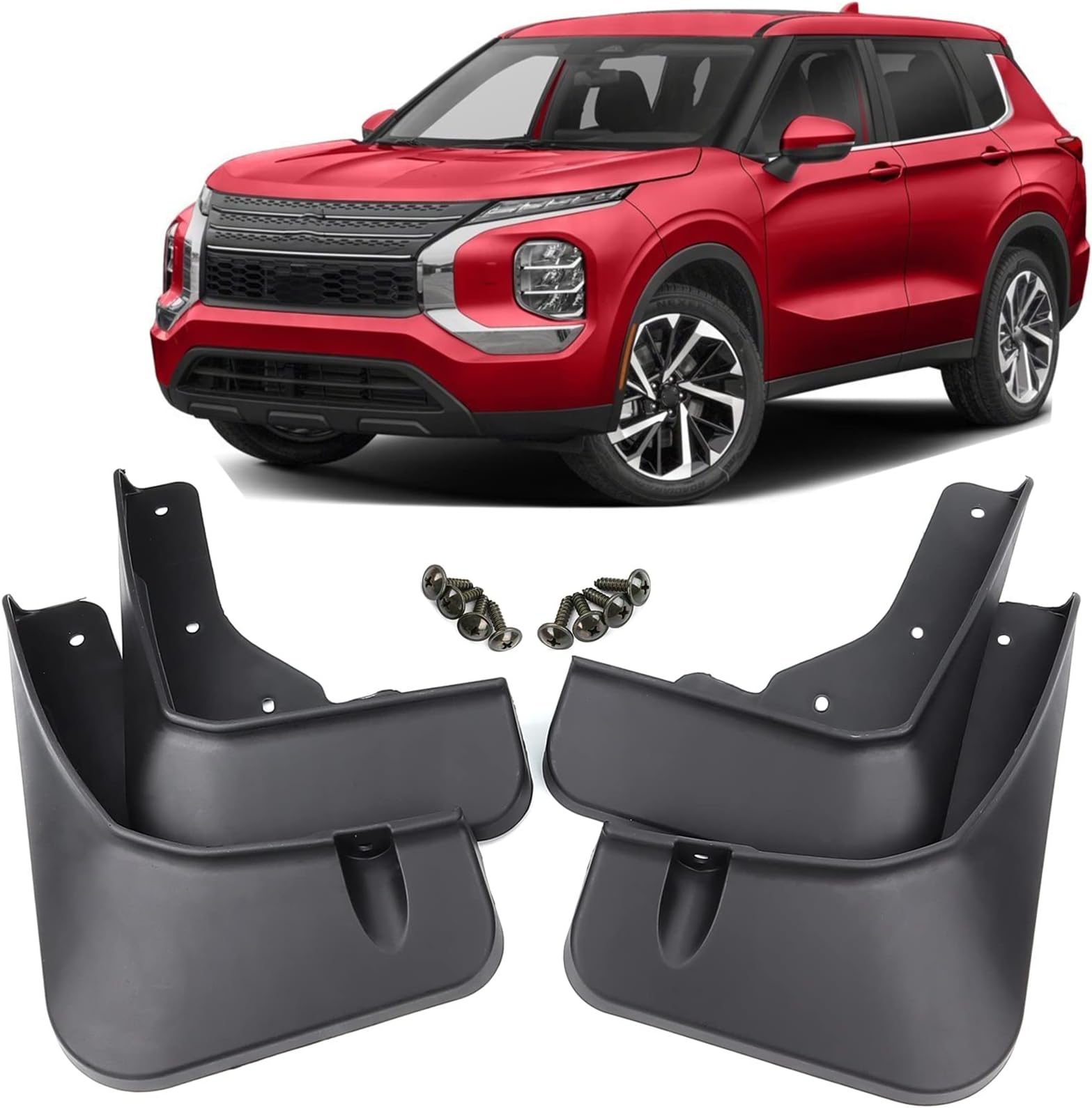 XUKEY 4pcs Mud Flaps Splash Guard Mudguards Fender Tire Protector Rear Front for Mitsubishi Outlander PHEV 2022 2023 2024, Black