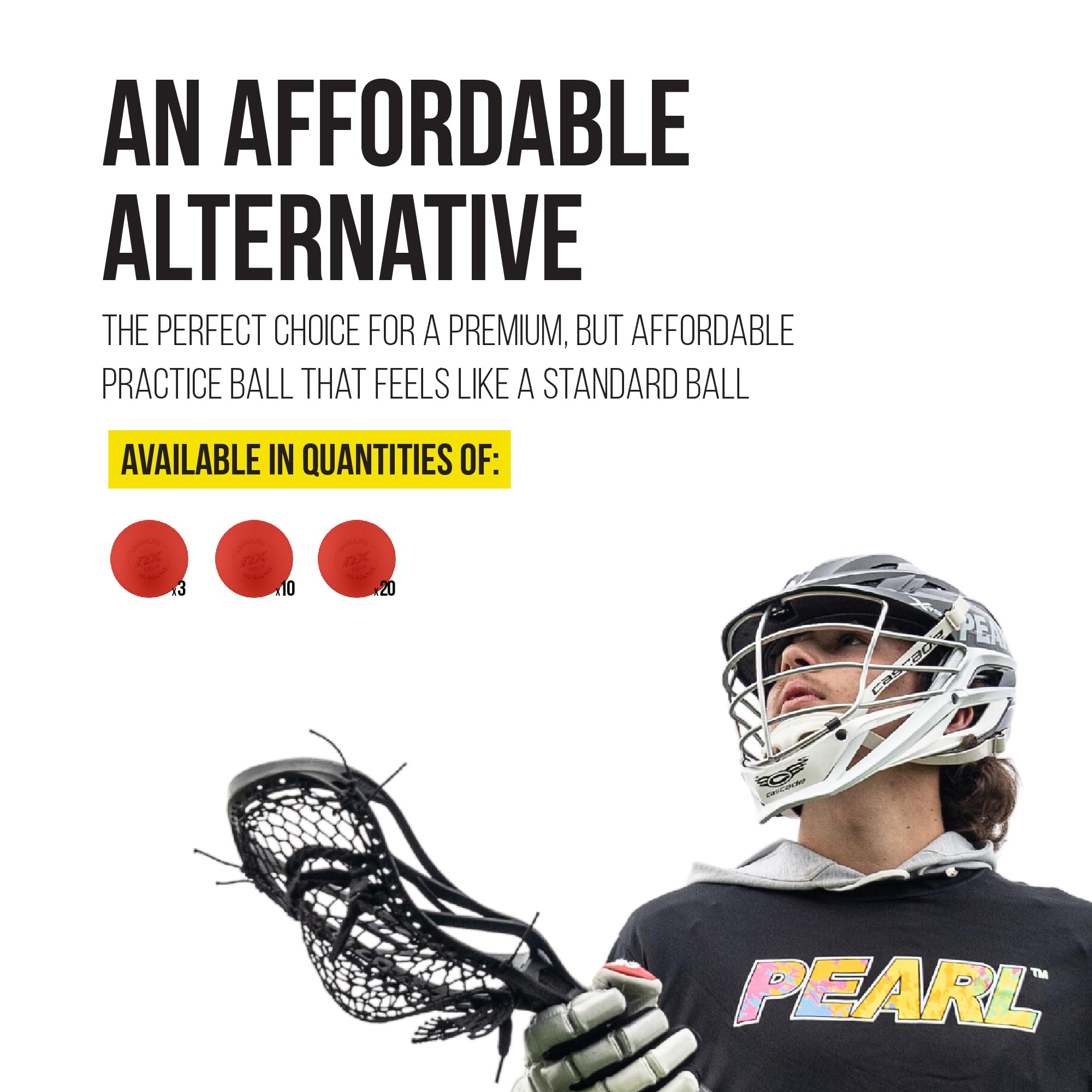 PEARL NX fettfreie Lacrosse-Bälle von Guardian Innovations (10 Stück) – langlebig, federfrei, perfekt für Indoor-Spielen und Üben – Rot