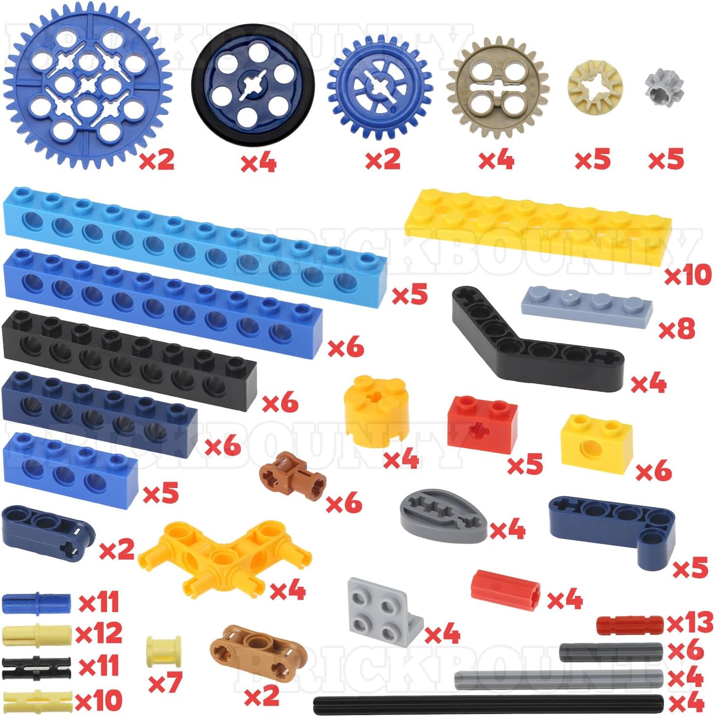 196 Pcs Technical-Part Compatible with Technic Building Block Set, Beams Tires Axles Gears and Pins, MOC Replacement Kit for Technical Building Blocks image 2 of 6 B0DHXDHGTR