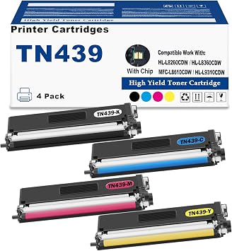 Compatible with Brother TN-439 TN439BK TN439C TN439M TN439Y Toner Cartridge