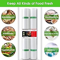 Vista 4 de Bolsas selladoras al vacío, 2 rollos más gruesas, resistentes, de calidad comercial, texturizadas, de sellado al vacío